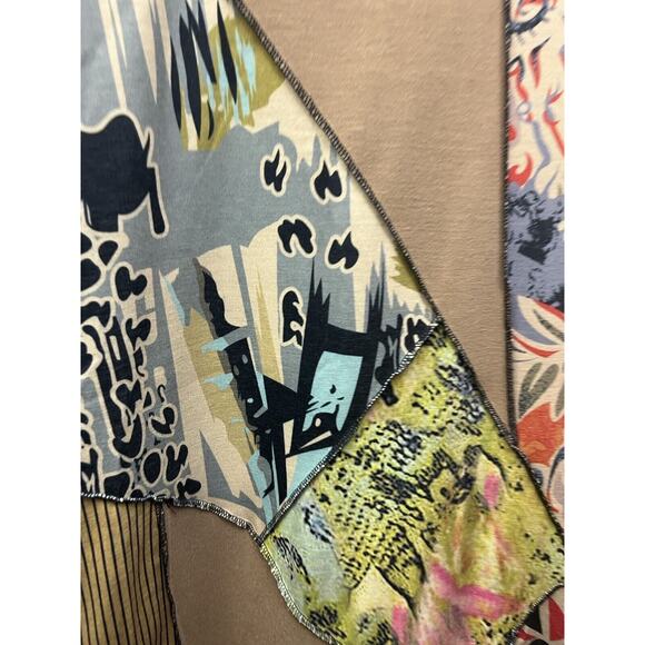 Mislook Dress‎ Womens medium Turtleneck Tan Brown Long Sleeve Patchwork - Picture 3 of 6